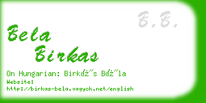 bela birkas business card